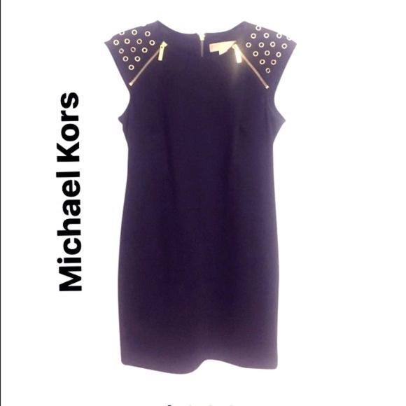 Michael Kors Dresses & Skirts - Black Michael Kors Dress with Gold Studs & Zippers